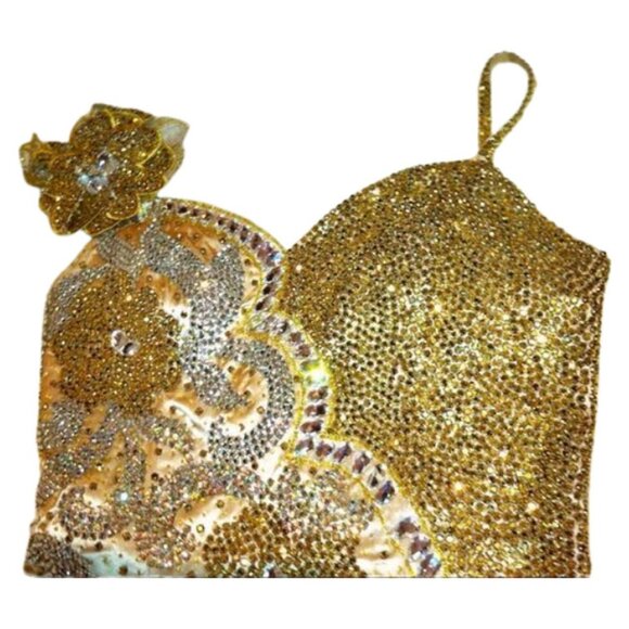 👑Work of art Swarovski Crystals Couture Pageant Prom One of a kind Custom Dress - Picture 9 of 12